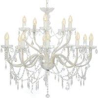 Berkfield Home Chandelier 2-layer White 15 x E14 Bulbs