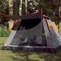 Berkfield Home Camping Tent Dome 5-Person Grey & Orange Quick Release