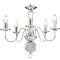 Chandelier Silver 5 x E14 Bulbs