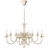 Berkfield Home Antique White Metal Chandelier 8 x E14 Bulbs
