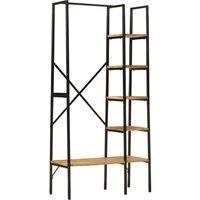 Clothes Rack with Shelves 90x40x190 cm Solid Wood Mango and Iron