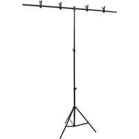 T-Shape Background Stand Black 151x60x(70-200) cm