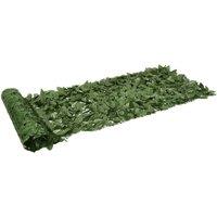 Balcony Screen with Dark Green Leaves 200x75 cm