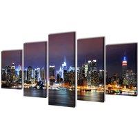 Berkfield Home Canvas Wall Print Set Colourful New York Skyline 200 x 100 cm