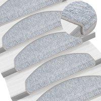 Berkfield Home Stair Mats 10 pcs 65x24x4 cm Light Grey | Size: Medium