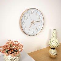 Berkfield Home Wall Clock 30 cm Rose Gold in White