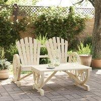 Berkfield Home 2 Piece Garden Lounge Set Solid Wood Fir in Brown