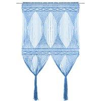 Berkfield Home Macrame Curtain Blue 140x240 cm Cotton