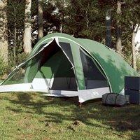 Berkfield Home Camping Tent Cabin 4-Person Green Waterproof