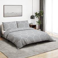 Berkfield Home Duvet Cover Set Grey 200x200 cm Cotton