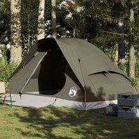 Berkfield Home Camping Tent Dome 4-Person Brown Waterproof