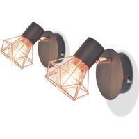 Berkfield Home Wall Lamps 2 pcs with 2 LED Filament Bulbs 8 W