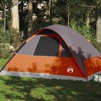 Berkfield Home Family Tent Dome 6-Person Orange Waterproof