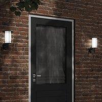 Berkfield Home Outdoor Wall Lights 2pcs Black Stainless Steel
