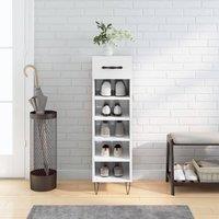 Shoe Cabinet High Gloss White 30x35x105 cm Engineered Wood