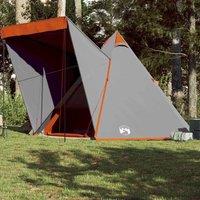 Berkfield Home Family Tent Tipi 6-Person Grey Waterproof