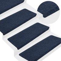 Berkfield Home Stair Mats Self-adhesive 15 pcs 65x24.5x3.5 cm Blue | Size: Medium