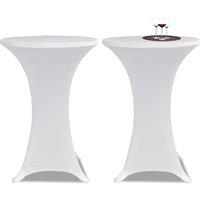 Berkfield Home Standing Table Cover 80cm White Stretch 2 pcs