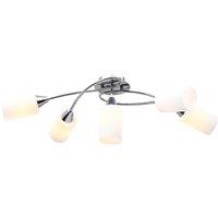 Berkfield Home Ceiling Lamp with Ceramic Shades for 5 E14 Bulbs White Cone
