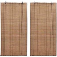 Berkfield Home Bamboo Roller Blinds 2 pcs 150 x 220 cm Brown