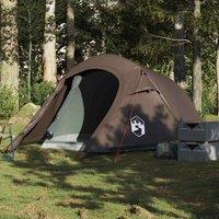 Berkfield Home Camping Tent Tunnel 3-Person Brown Waterproof