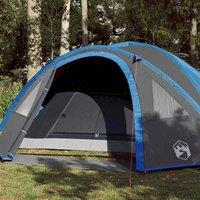 Berkfield Home Camping Tent Dome 4-Person Blue Waterproof