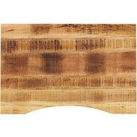 Berkfield Home Desk Top with Curve 100x60x2.5 cm Solid Wood Rough Mango in Brown