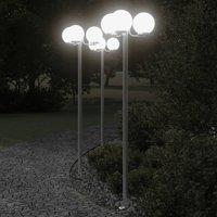 Berkfield Home Outdoor Floor Lamps 3pcs Silver 215 cm Stainless Steel