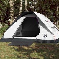 Berkfield Home Camping Tent Dome 4-Person White Blackout Fabric Waterproof