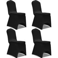 Stretch Chair Cover 4 pcs Black