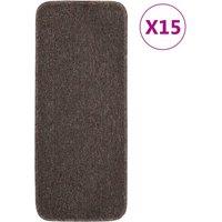 Berkfield Home Anti Slip Stair Mats 15 pcs 60x25 cm Brown Rectangular | Size: Medium