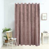 Berkfield Home Blackout Curtain with Metal Rings Velvet Antique Pink 290x245 cm