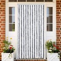 Berkfield Home Fly Curtain Grey & White 100x230 cm Chenille