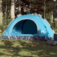 Berkfield Home Camping Tent 3-Person Blue Quick Release