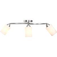 Berkfield Home Ceiling Lamp with Ceramic Shades for 3 E14 Bulbs White Cone
