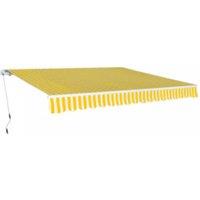 Berkfield Home Folding Awning Manual Operated 600 cm Yellow/White in Yellow
