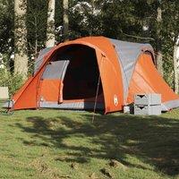 Berkfield Home Family Tent Dome 6-Person Grey & Orange Waterproof