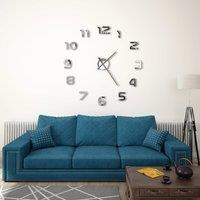 Berkfield Home 3D Wall Clock Modern Design 100 cm XXL Silver