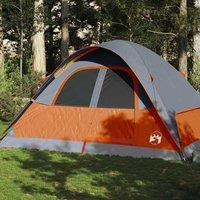 Berkfield Home Family Tent Dome 6-Person Orange Waterproof