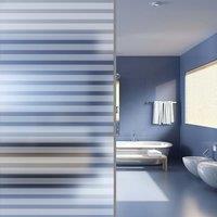 Berkfield Home Frosted Privacy Window Film Adhesive Stripes 0.9x50 m in White