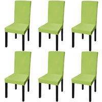 Berkfield Home Straight Stretchable Chair Cover 6 pcs Green