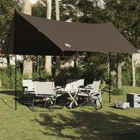 Berkfield Home Camping Tarp Brown 462x306x211 cm Waterproof | Size: 462 x 306 x 211 cm
