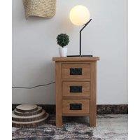 FURNITURE ONE 3 Drawers Bedside Cabinet, Bedside Table Nightstand with Metal Handles in Natural | Size: 1 Pack