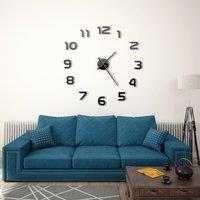 Berkfield Home 3D Wall Clock Modern Design 100 cm XXL Black