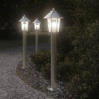 Berkfield Home Outdoor Floor Lamps 3pcs Silver 80 cm Stainless Steel