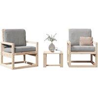 Berkfield Home 3 Piece Garden Lounge Set Solid Wood Pine in Brown