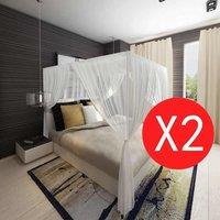 Berkfield Home Mosquito Net Bed Net Set Square 3 Openings 2 pcs