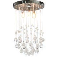 Berkfield Home Ceiling Lamp with Crystal Beads Silver Sphere 3 x G9 Bulbs