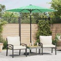 Berkfield Home Garden Parasol with Steel Pole Green 223x223x213 cm | Size: 223 x 223 x 213 cm