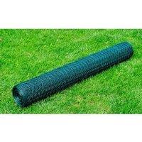Berkfield Home Chicken Wire Fence Galvanised with PVC Coating 25x1 m Green